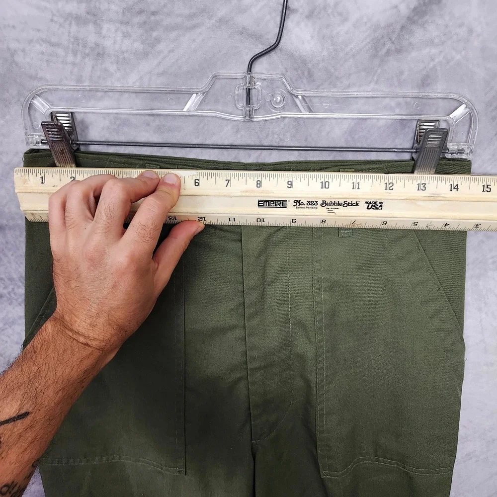 Vintage 70s OG 507 Pants 30x35 (29x33) US Military Utility Fatigue Trousers